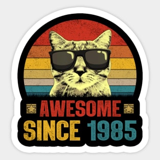 Awesome Since 1985 39th Birthday Gifts Cat Lover Sticker